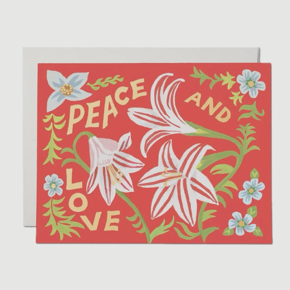 PEACE & LOVE GREETING CARD (RED CAP CARDS)