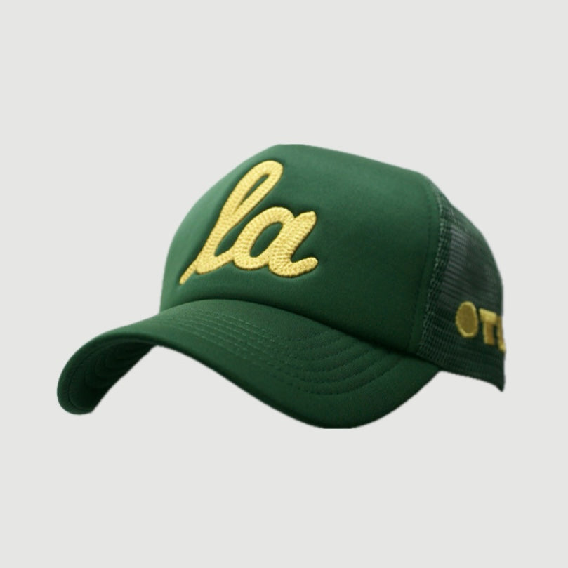 ONLY THE LONELY SCRIPT LA CHAINSTITCH FOAM TRUCKER (FOREST/GOLD)