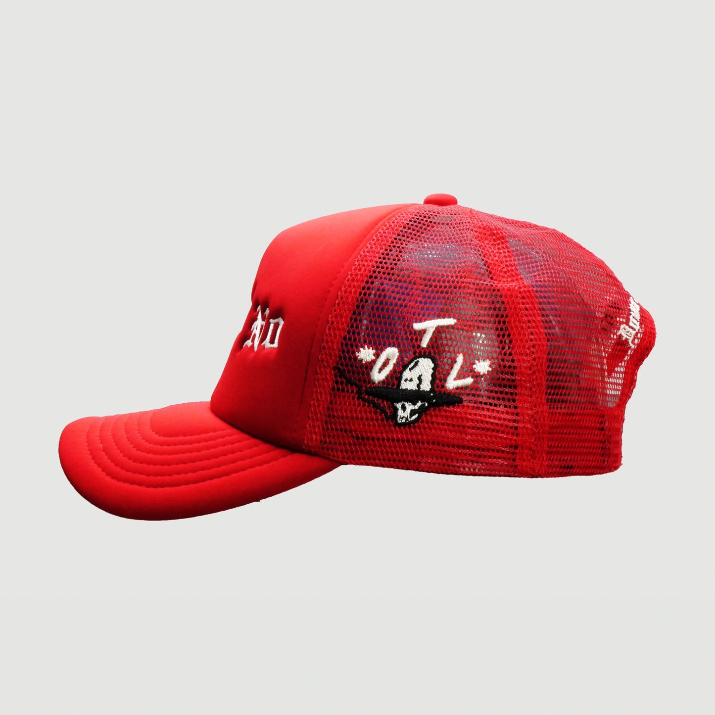 ONLY THE LONELY SCRIPT x SAINT NO FOAM TRUCKER HAT (RED)