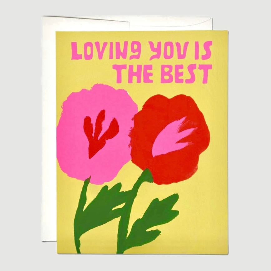 LOVING YOU IS THE BEST GREETING CARD (RED CAP CARDS)