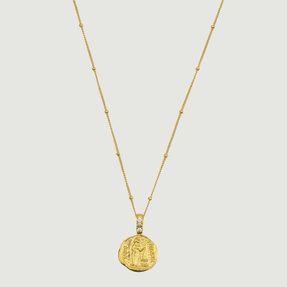 THE CRYSTAL BOUTIQUE APHRODITE GOLD COIN PENDANT NECKLACE