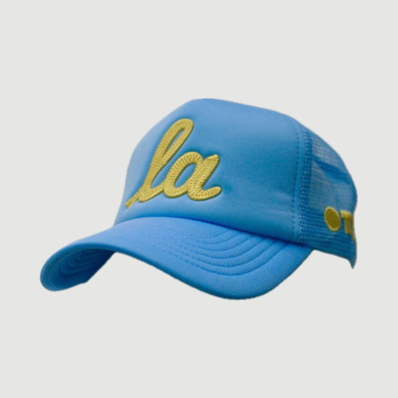ONLY THE LONELY SCRIPT LA CHAINSTITCH FOAM TRUCKER (SKY/GOLD)