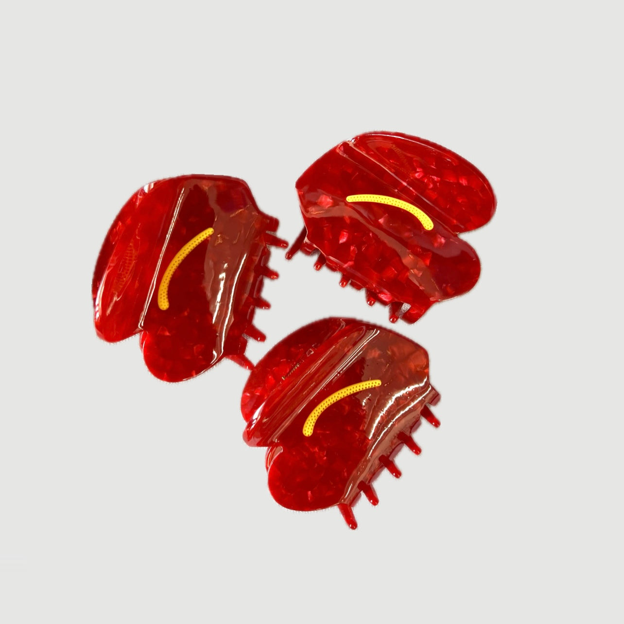 ONLY THE LONELY ACETATE RED LACELEAF FLOWER HAIR CLIP