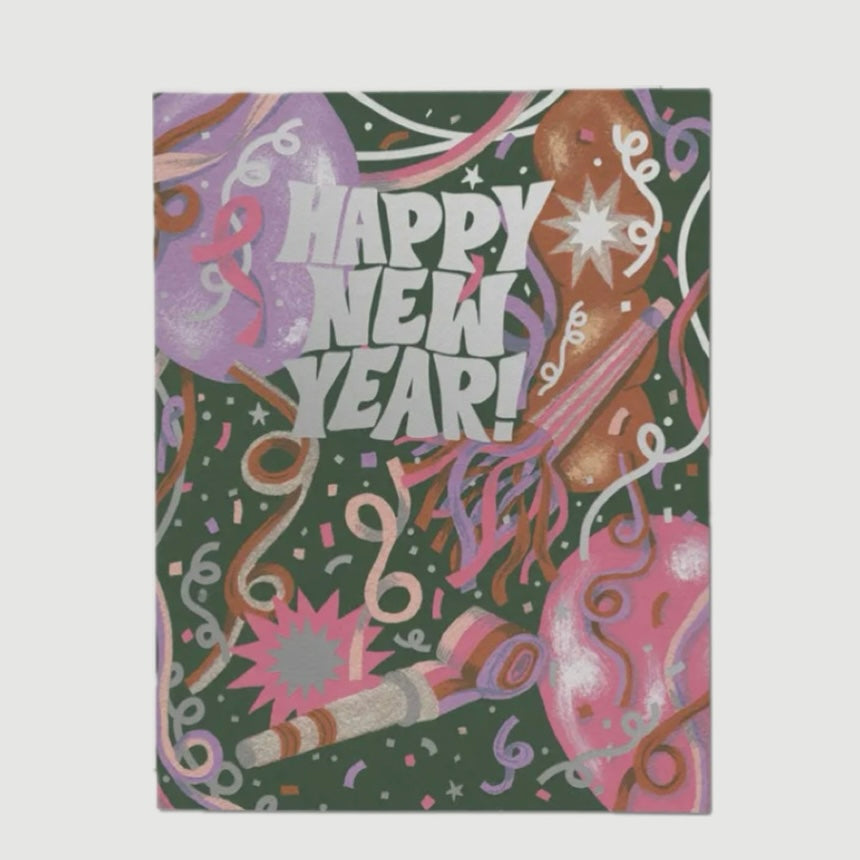 HAPPY NEW YEAR HOLIDAY GREETING CARD (RED CAP CARDS)