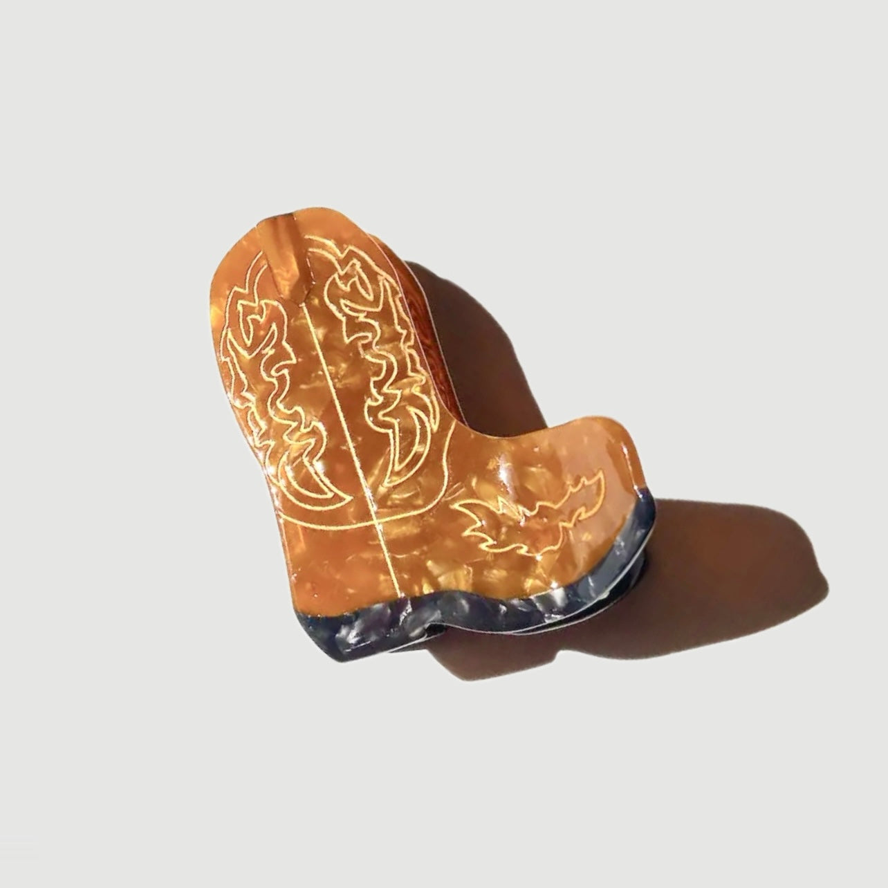 ONLY THE LONELY ACETATE COWBOY BOOT HAIR CLIP