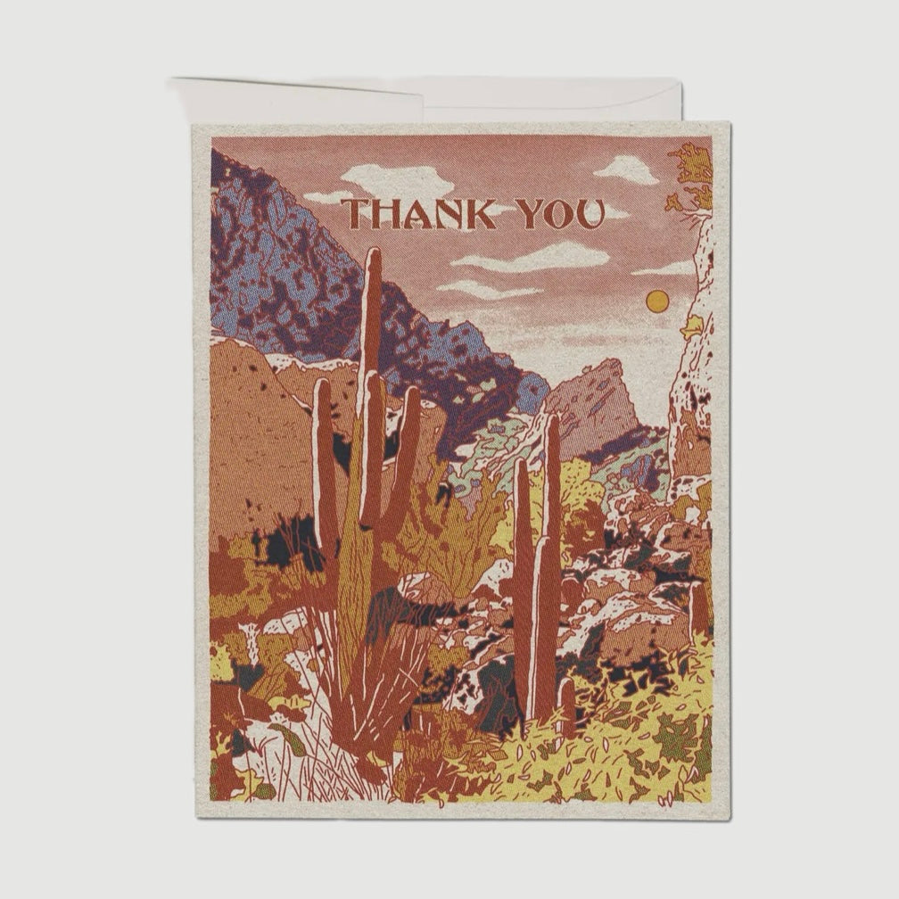 THANK YOU CACTUS GREETING CARD (RED CAP CARDS)