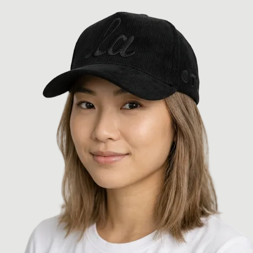 CORDUROY ONLY THE LONELY SCRIPT LA PRO HAT (BLACK/BLACK)