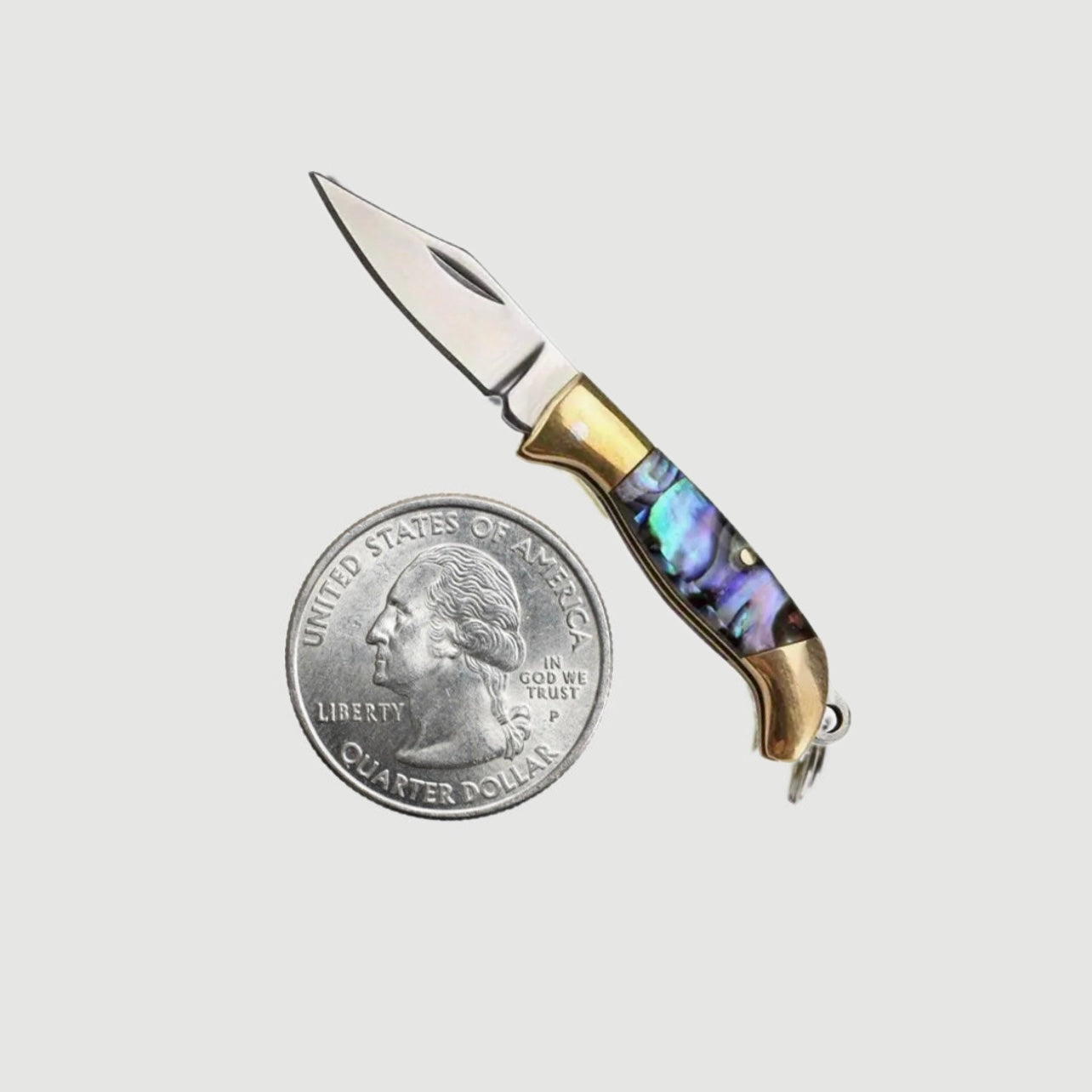 MINI KNIFE FOLDING KNIFE ABALONE HANDLE