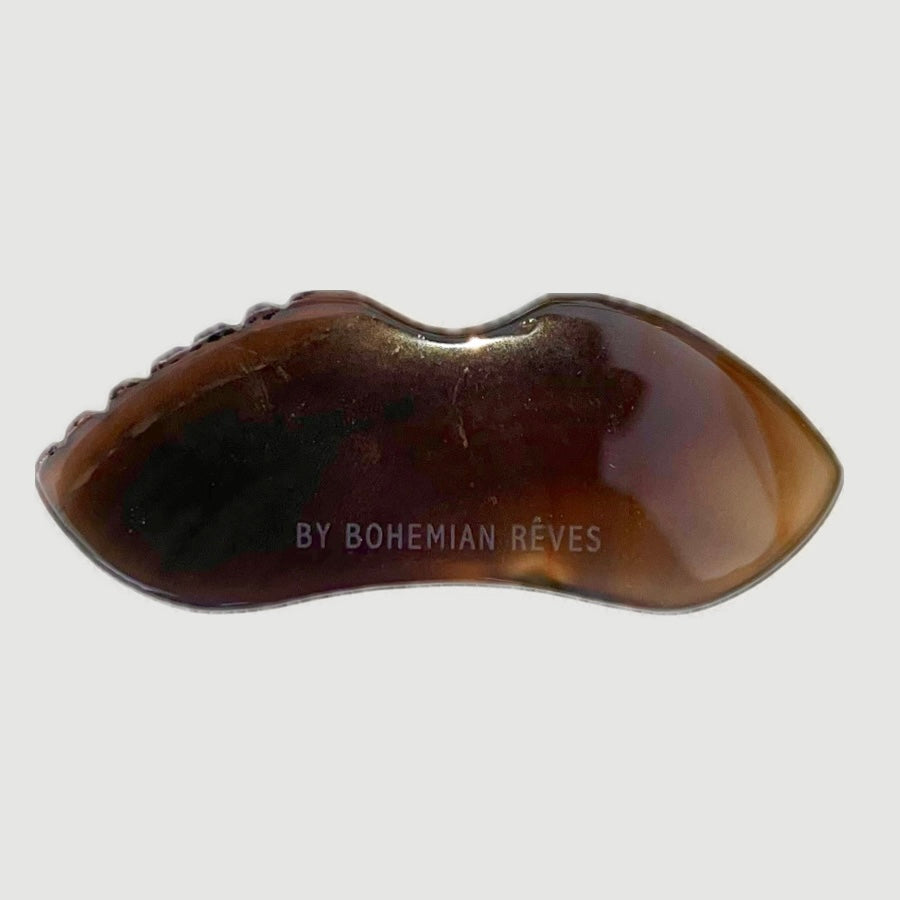 BOHEMIAN RêVES GUA SHA GREY AGATE FACE STONE + SUSTAINABLE COTTON STORAGE BAG