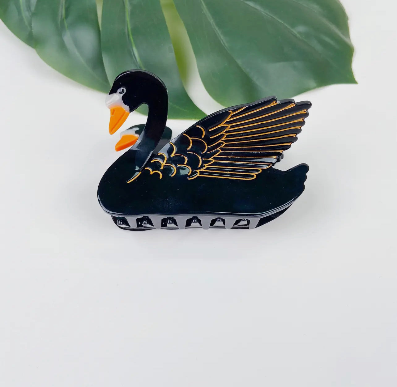 ONLY THE LONELY ACETATE BLACK SWAN HAIR CLIP