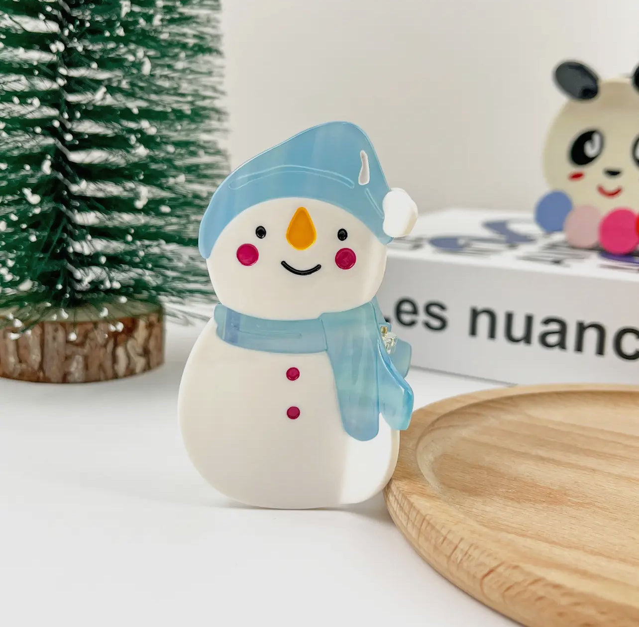 ONLY THE LONELY ACETATE SNOWMAN HAIR CLIP