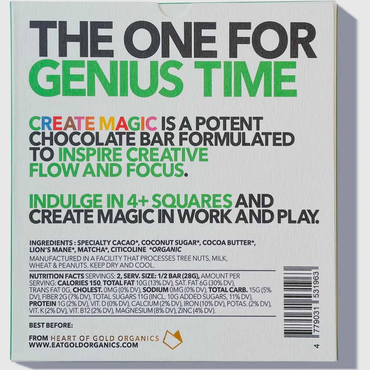 CREATE MAGIC CHOCOLATE BAR BY EAT GOLD ORGANICS