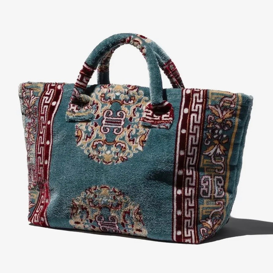 CARPET BAG TOTE BAG BLUE