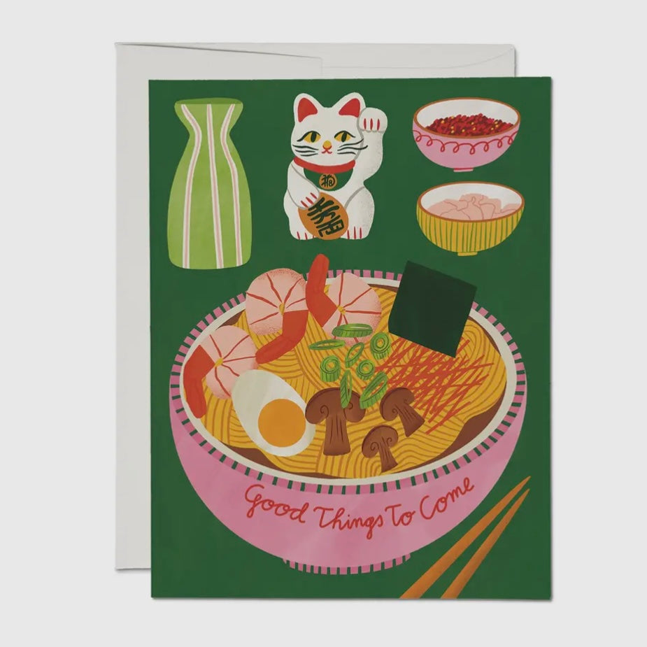 GOOD THINGS TO COME RAMEN GREETING CARD (RED CAP CARDS)