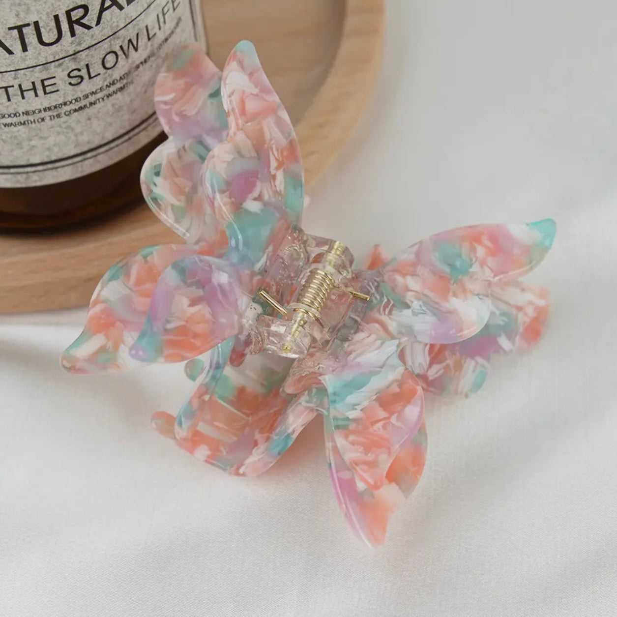 ONLY THE LONELY ACETATE 3" MULTICOLOR BUTTERFLY HAIR CLIP