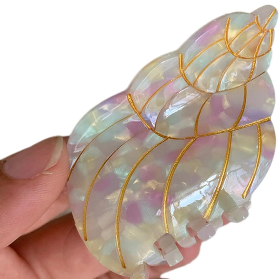 ONLY THE LONELY ACETATE PEARL SEA SHELL HAIR CLIP