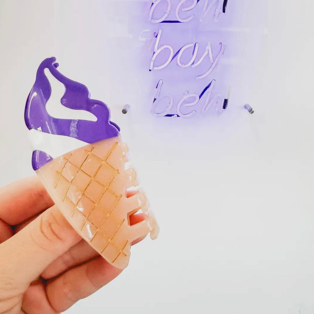 ONLY THE LONELY ACETATE UBE ICE CREAM HAIR CLIP