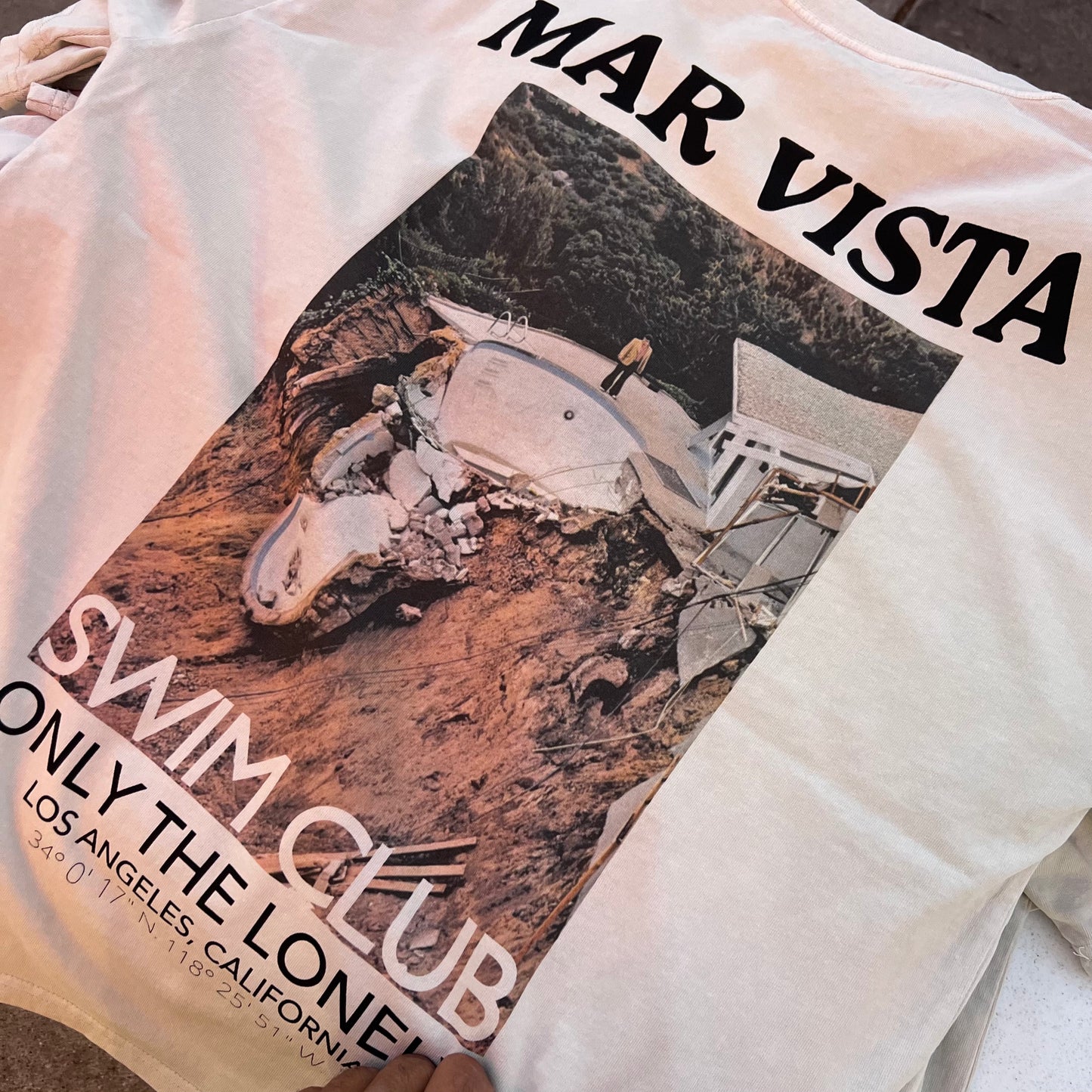 ONLY THE LONELY MAR VISTA SWIM CLUB SHORT SLEEVE T-SHIRT (FADED BONE)