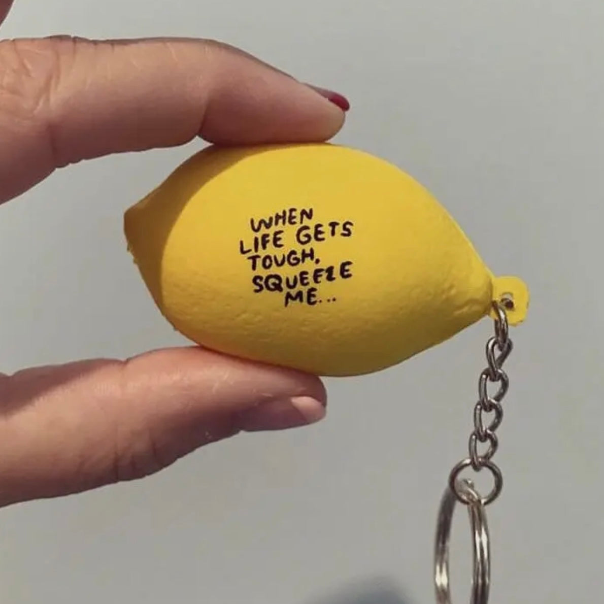 PEOPLE I'VE LOVED LEMON STRESS BALL KEYCHAIN