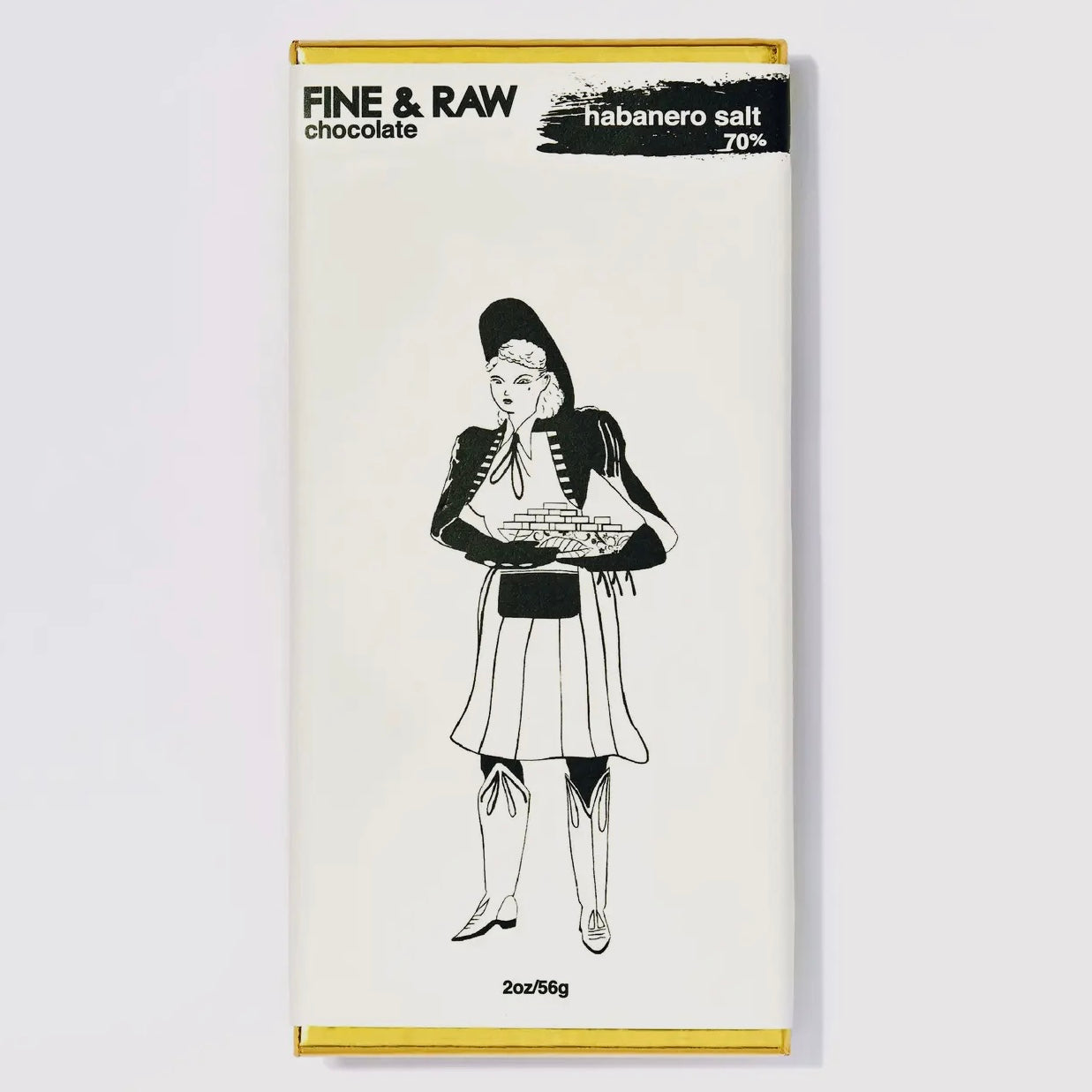 FINE & RAW BROOKLYN BONNIE HABANERO SALT CHOCOLATE BAR 2oz.