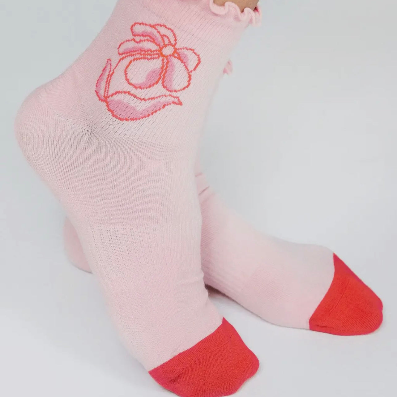 TAILORED UNION FLORA ANKLE SOCK By Jordan Kay (PINK)
