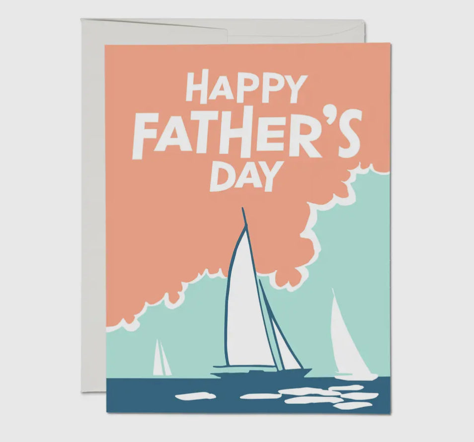 SAIL BOAT HAPPY FATHER'S DAY GREETING CARD (RED CAP CARDS)