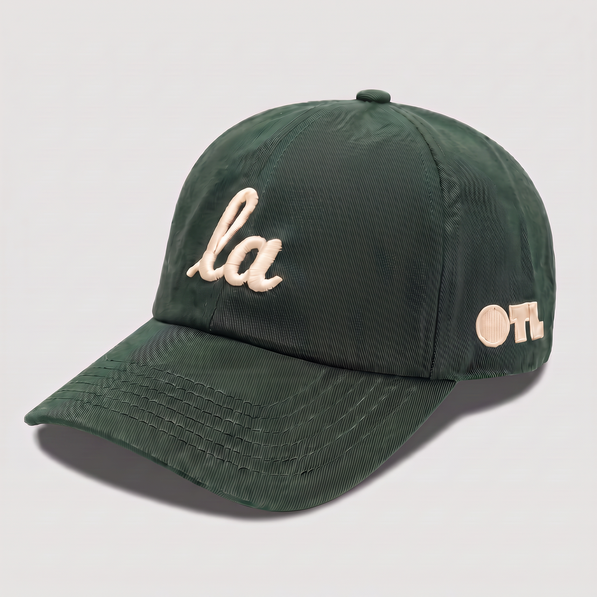 ONLY THE LONELY SCRIPT LA DADS CAP (FORREST GREEN IVORY)