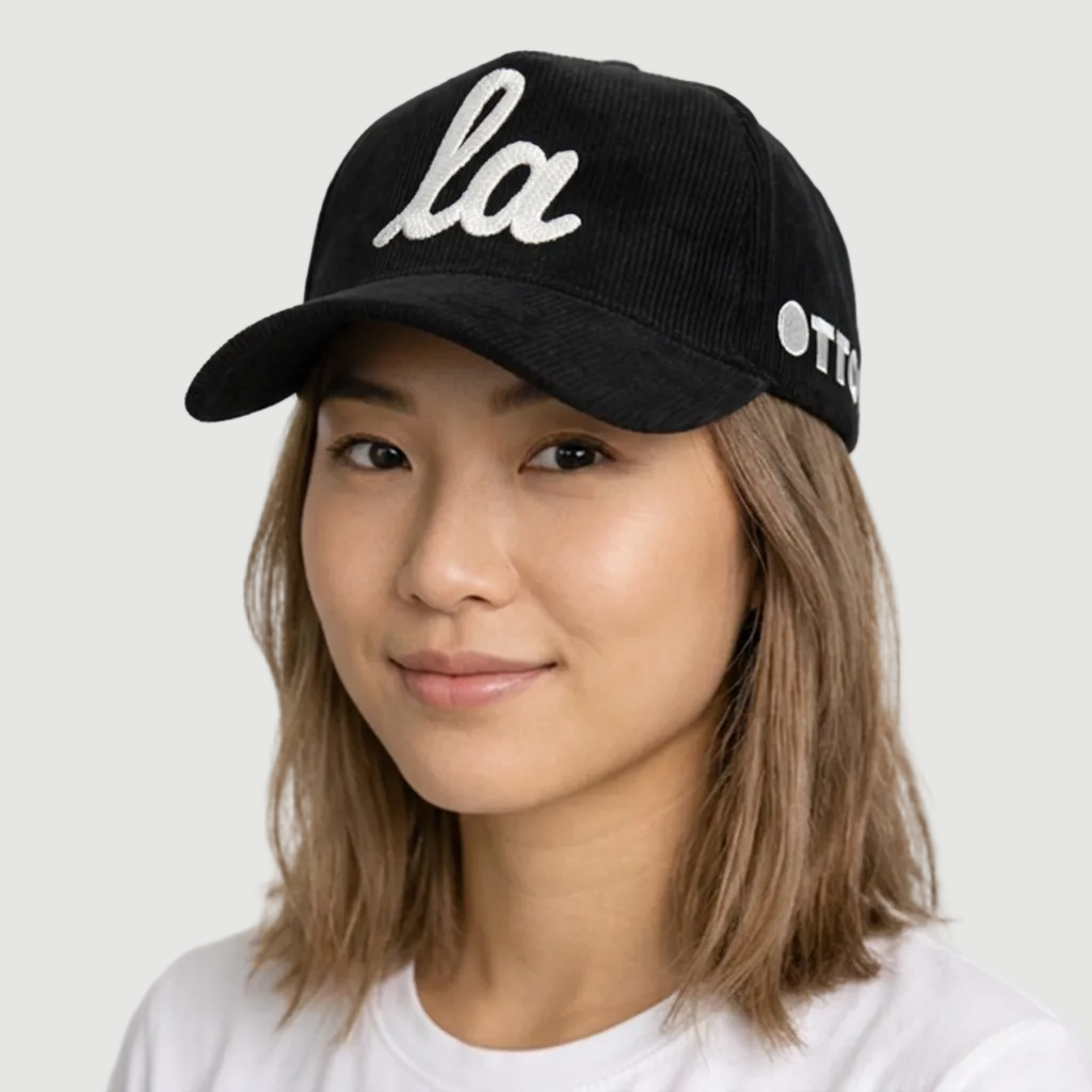 CORDUROY ONLY THE LONELY SCRIPT LA PRO HAT (BLACK/IVORY)