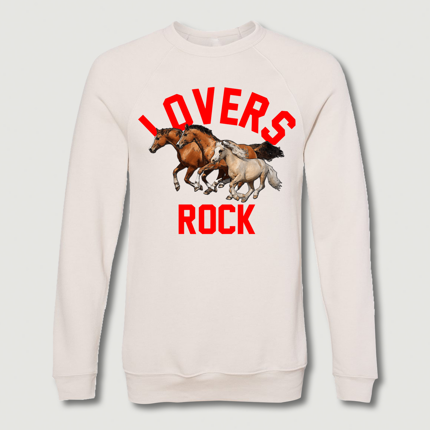ONLY THE LONELY LOVERS ROCK WILD HORSES CREWNECK (HEATHER DUST)