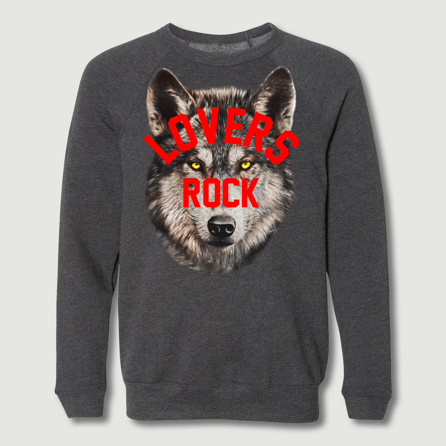 ONLY THE LONELY WILD WOLF CREWNECK (HEATHER DARK GREY)