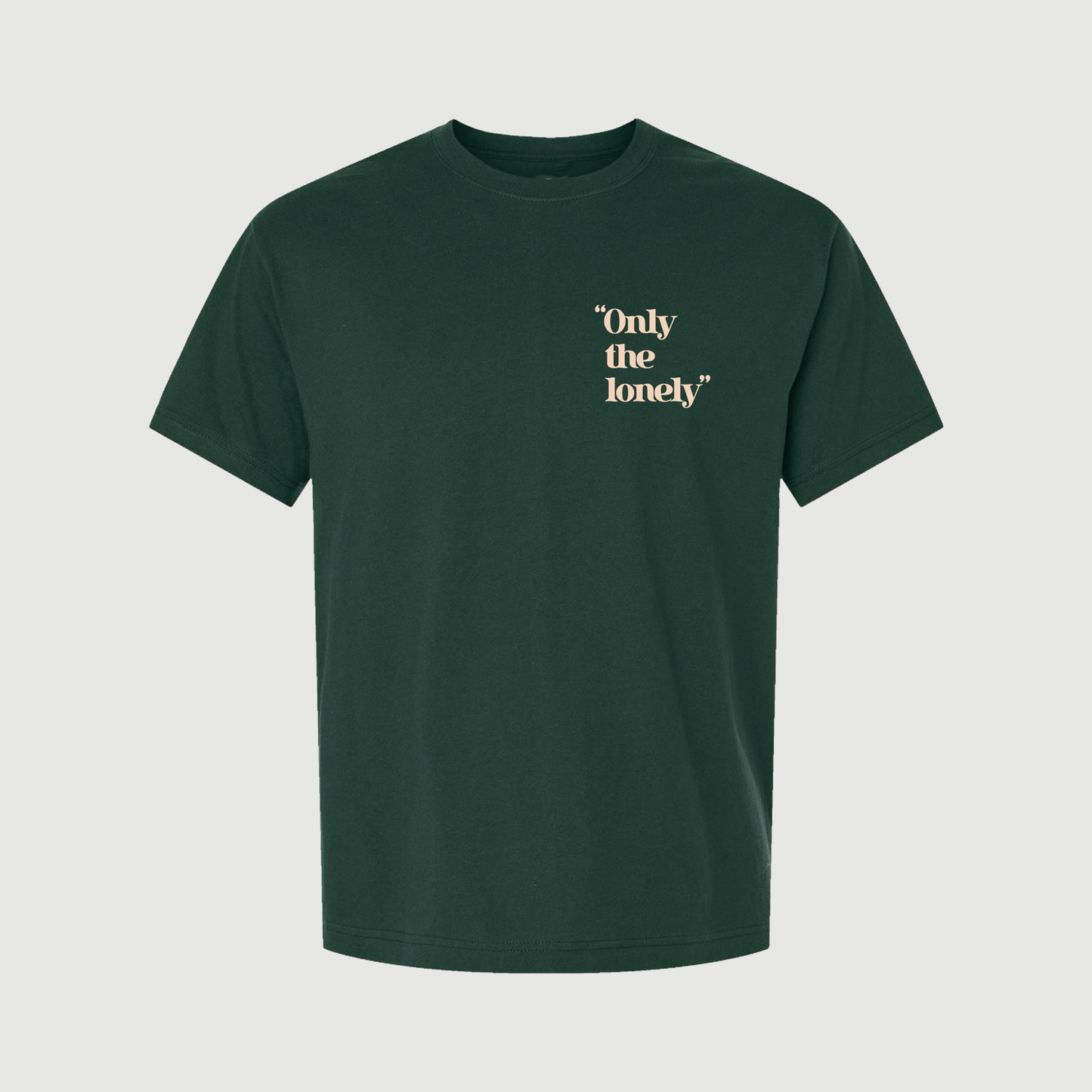 ONLY THE LONELY STACKED LOGO T-SHIRT (FORREST/NUDE)