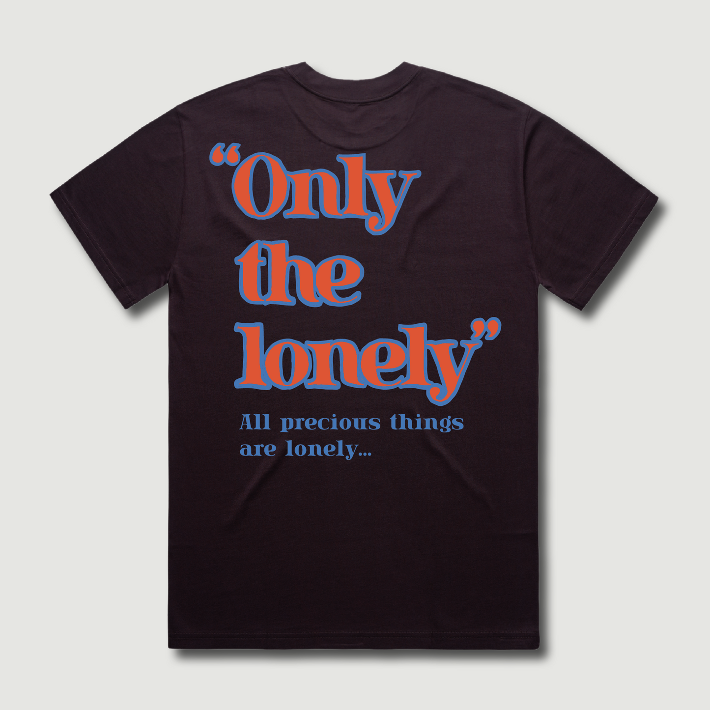 ONLY THE LONELY OUTLINE LOGO SHORT SLEEVE T-SHIRT (PLUM/ORANGE/BLUE)