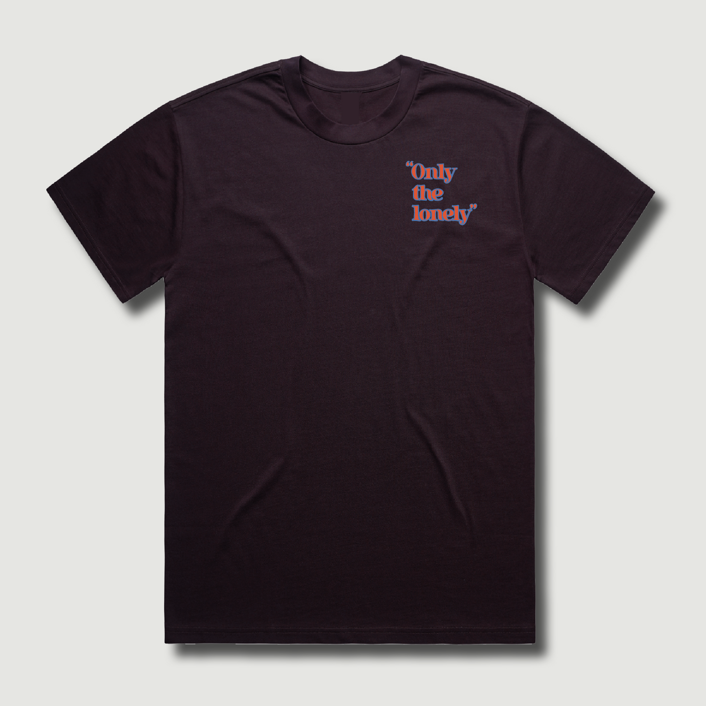 ONLY THE LONELY OUTLINE LOGO SHORT SLEEVE T-SHIRT (PLUM/ORANGE/BLUE)