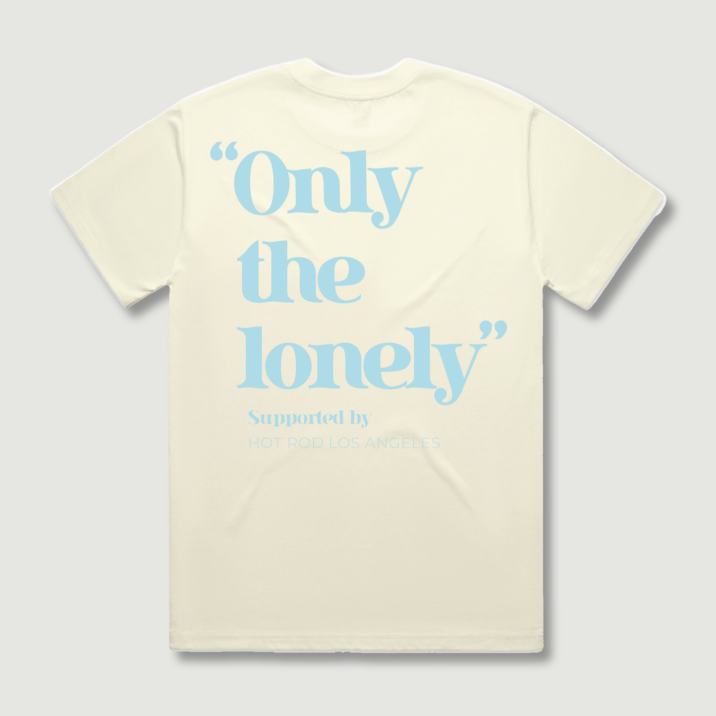 ONLY THE LONELY LOGO SHORT SLEEVE T-SHIRT (ECRU/LIGHT BLUE)