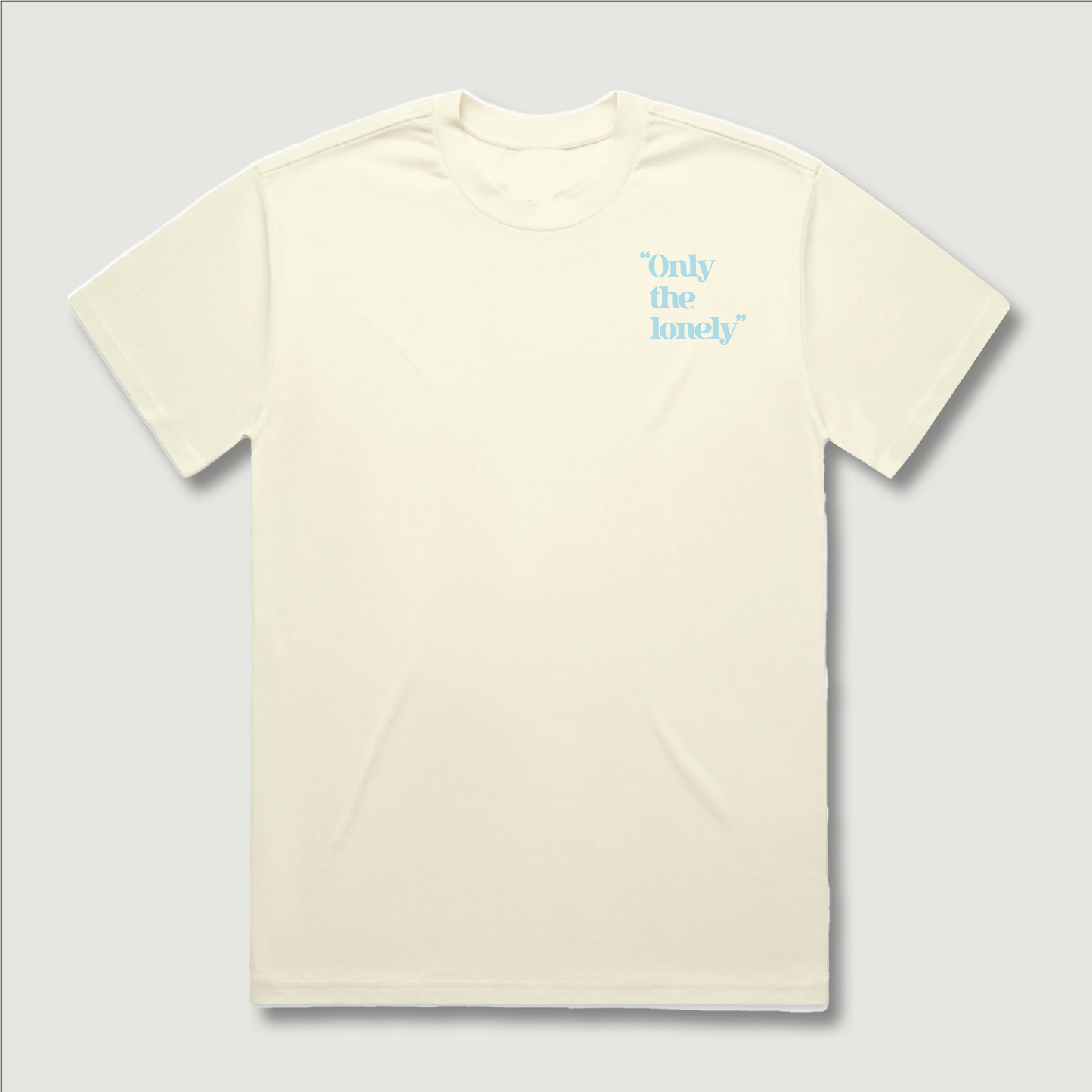 ONLY THE LONELY LOGO SHORT SLEEVE T-SHIRT (ECRU/LIGHT BLUE)