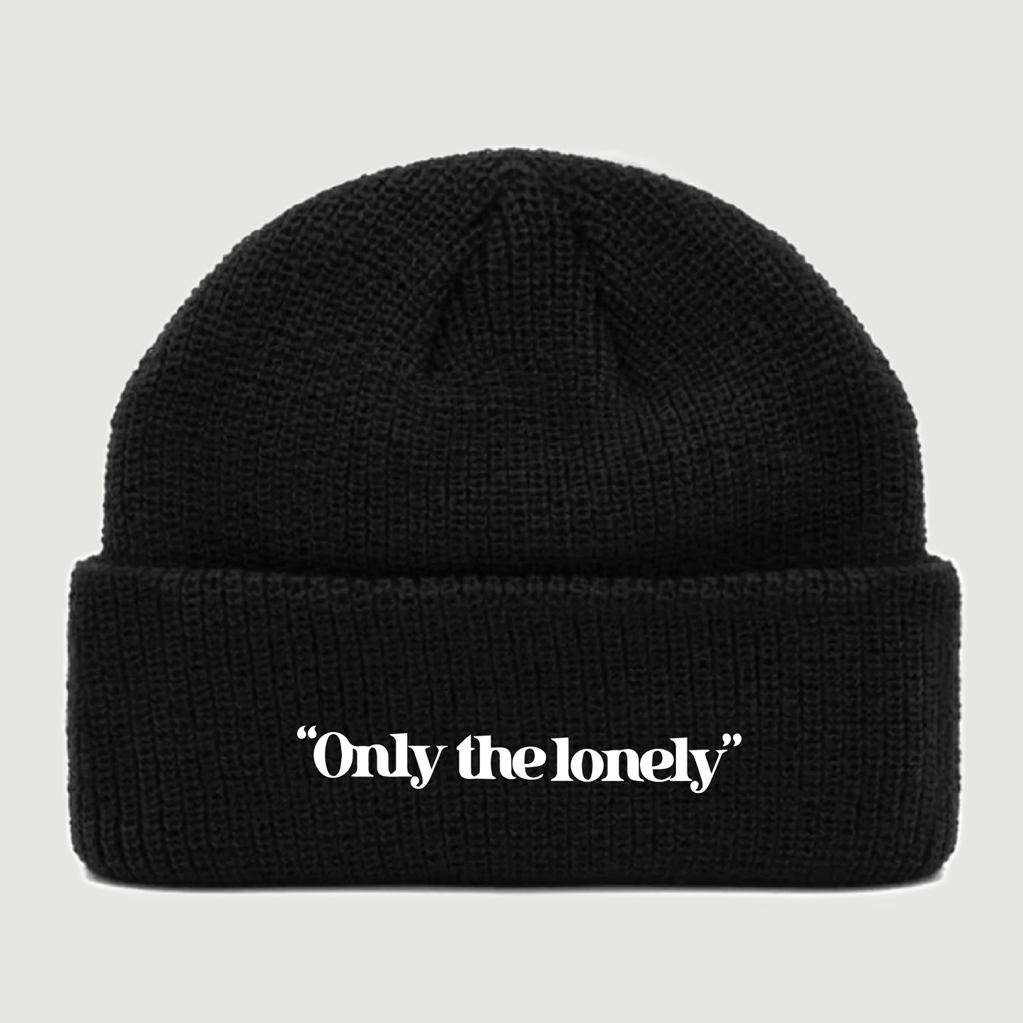 ONLY THE LONELY FISHERMAN BEANIE (BLACK/WHITE)