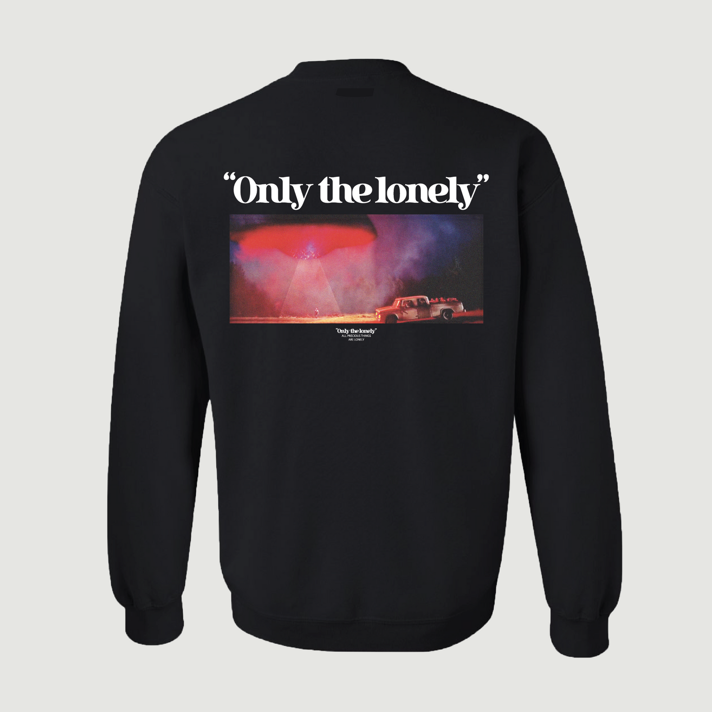 ONLY THE LONELY "NIGHT MOVES" CREWNECK (BLACK/WHITE)