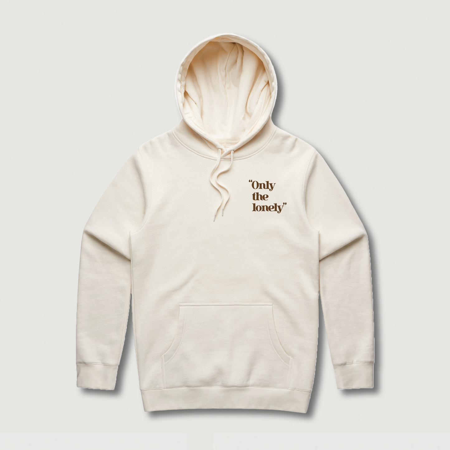 ONLY THE LONELY LOGO HOODIE (ECRU/BROWN)