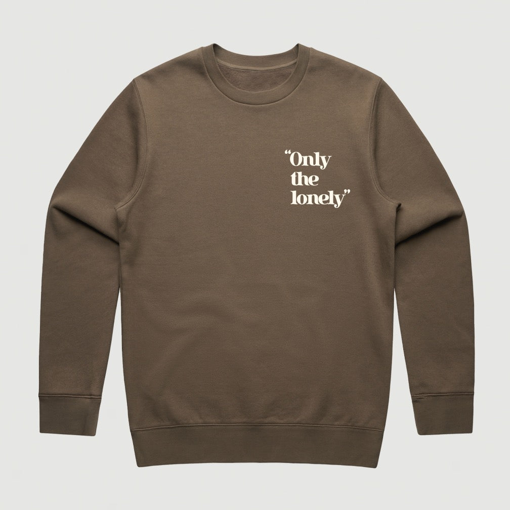 ONLY THE LONELY LOGO CREW NECK (WALNUT/CREAM)