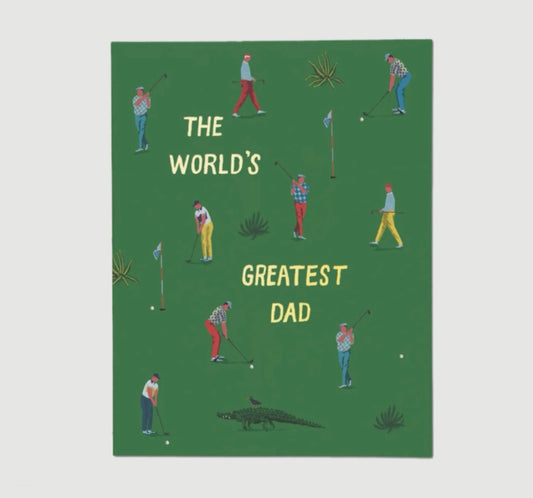 GOLF DAD WORLD'S GREATEST DAD GREETING CARD (RED CAP CARDS)