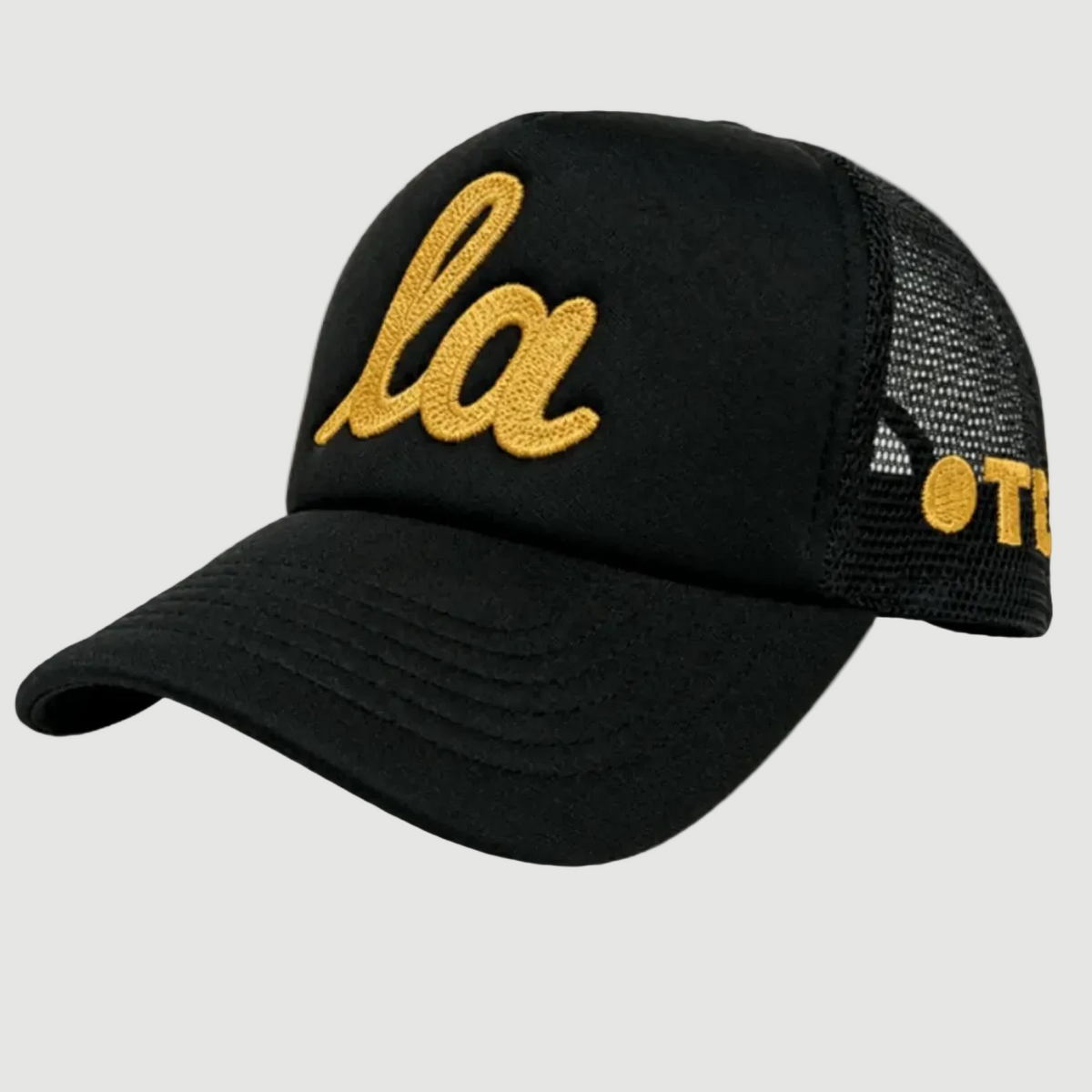 ONLY THE LONELY SCRIPT LA CHAINSTITCH FOAM TRUCKER (BLACK/GOLD)