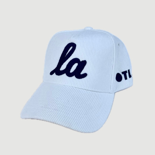 CORDUROY ONLY THE LONELY SCRIPT LA PRO HAT (WHITE/NAVY)