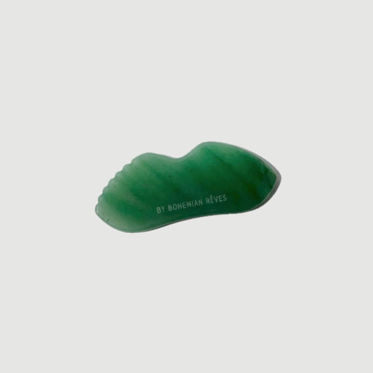 BOHEMIAN RêVES GUA SHA FACE STONE JADE + SUSTAINABLE COTTON STORAGE BAG