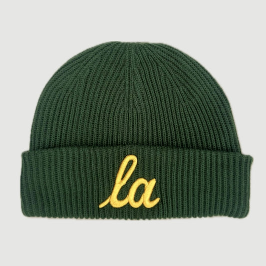SCRIPT LA BEANIE ONLY THE LONELY (FOREST GREEN GOLD)
