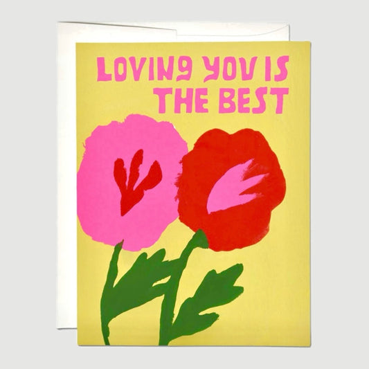 LOVING YOU IS THE BEST GREETING CARD (RED CAP CARDS)