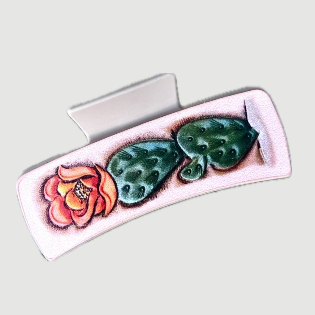ONLY THE LONELY ACETATE CACTUS FLOWER HAIR CLIP