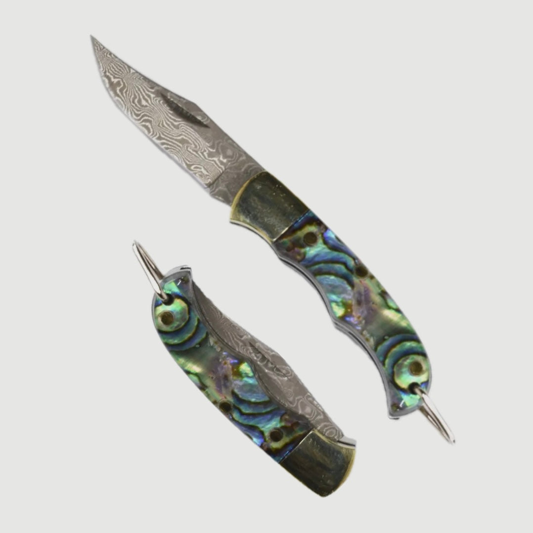 FOLDING KNIFE ABALONE HANDLE