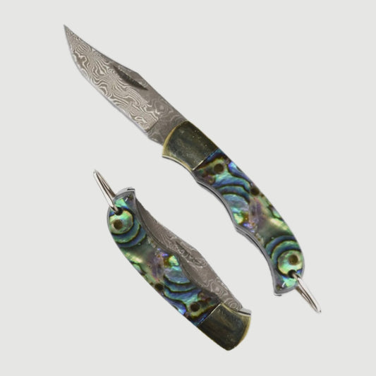 FOLDING KNIFE ABALONE HANDLE