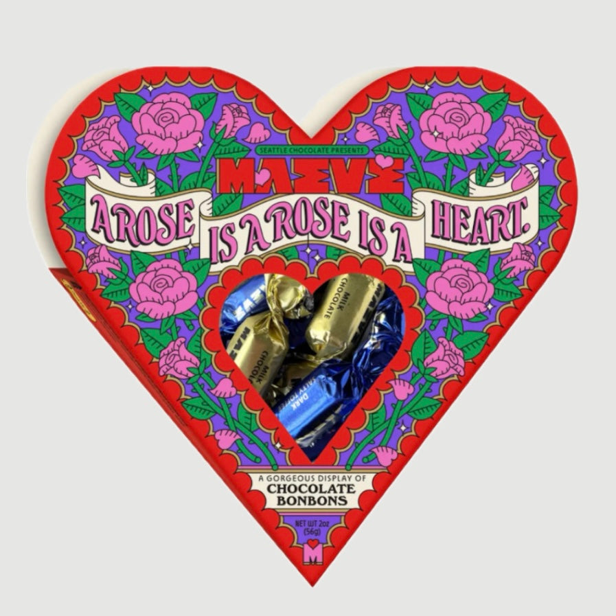 MAEVE CHOCOLATE A ROSE IS A HEART BONBON BOX