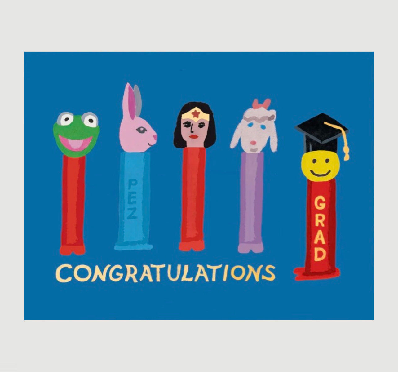 CONGRATS GRAD PEZ GREETING CARD (RED CAP CARDS)